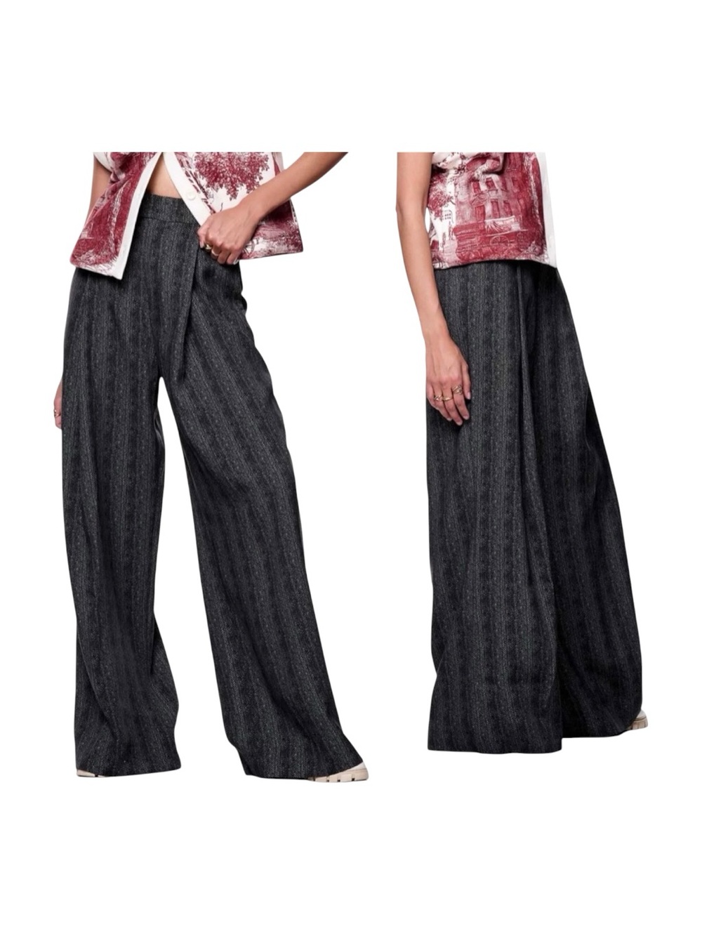 The Kit Frankie Wide Leg Chevron Trouser